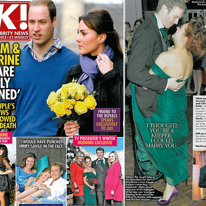 TV Presenter Sarah Cawood's wedding in OK! Magazine